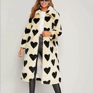 Brand New Faux fur heart coat